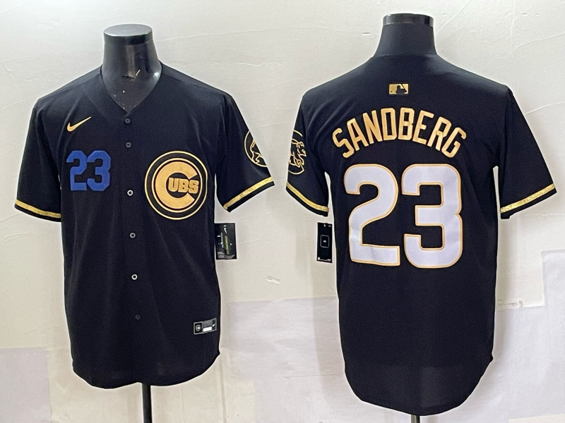 Men Chicago Cubs #23 Sandberg black Nike MLB 2025 Jersey 019